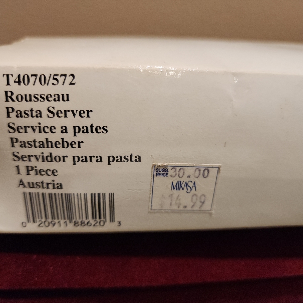 NIB Mikasa Rousseau Pasta Server - Picture 4 of 4